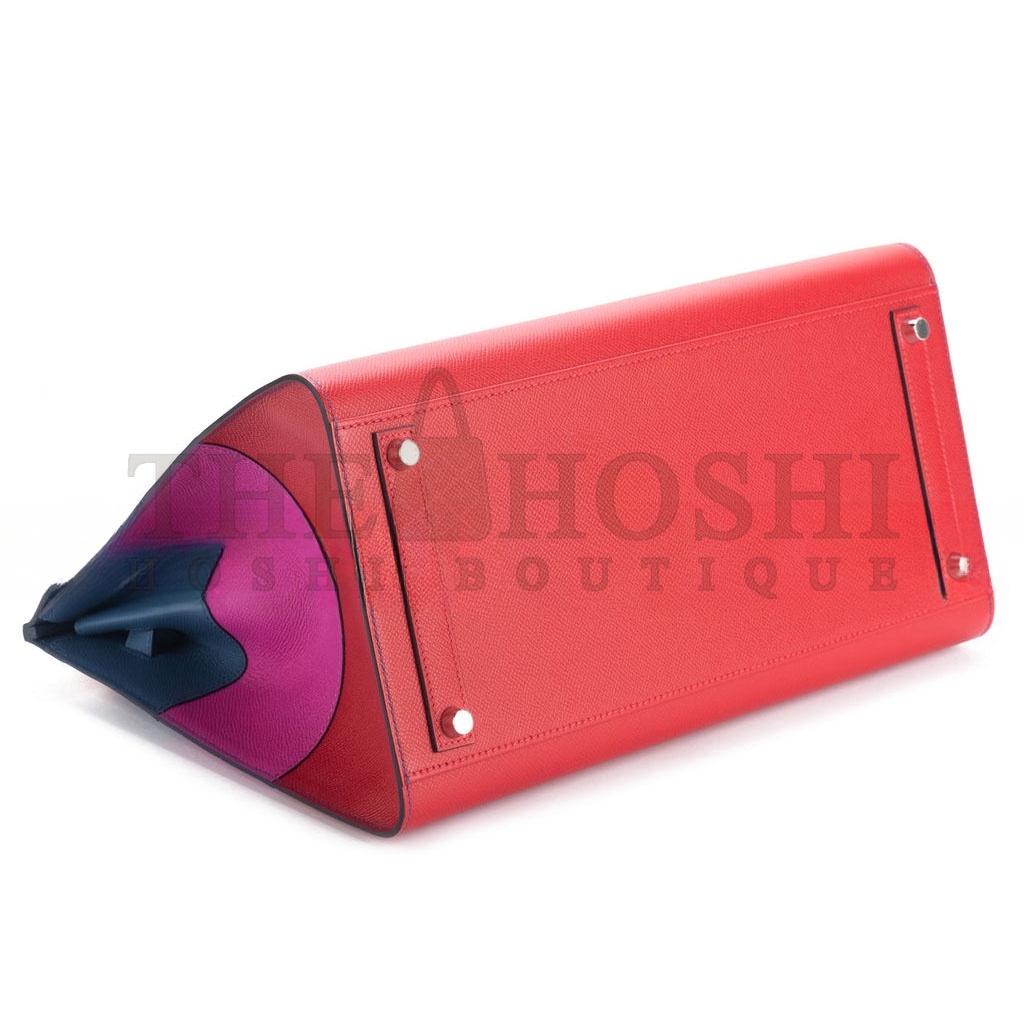 H**me5 BIRKIN 35 EPSOM LEATHER RAINBOW BAG SILVER BUCKLE H028326CK02 (35*28*18cm) Master Quality